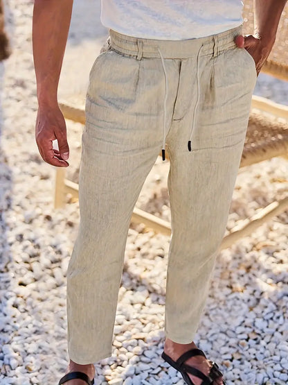 Avenor - Pantalon en lin large avec cordon de serrage