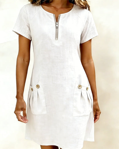 Lina - Robe A-ligne en coton-lin