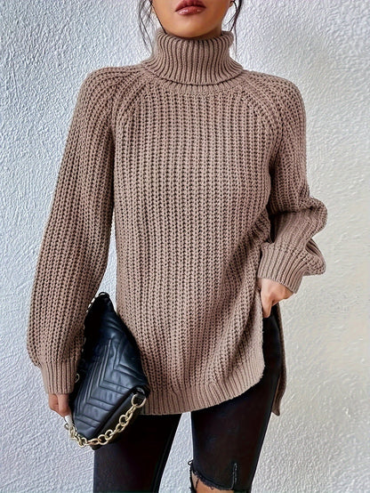 Lysette - Haut en tricot à raglan avec col montant