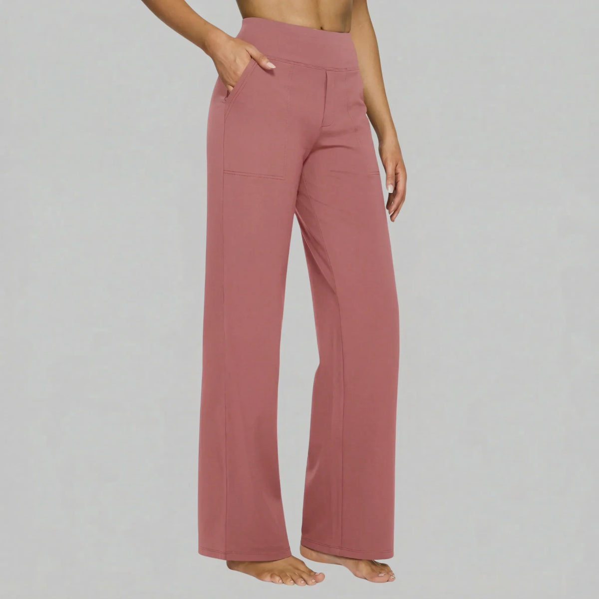 Klara - Pantalon extensible taille haute avec poches