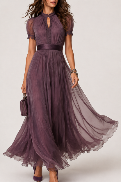 Livara - Robe Maxi en Chiffon Lila