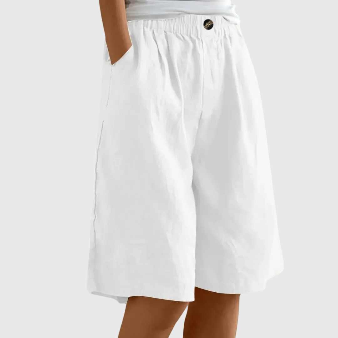 Vianne - Bermuda large avec taille élastique