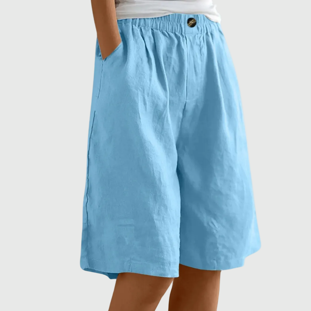 Vianne - Bermuda large avec taille élastique