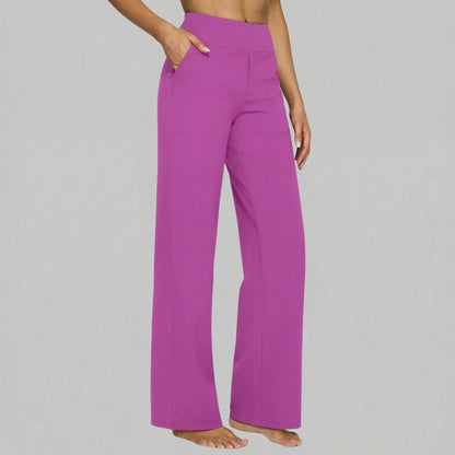 Klara - Pantalon extensible taille haute avec poches