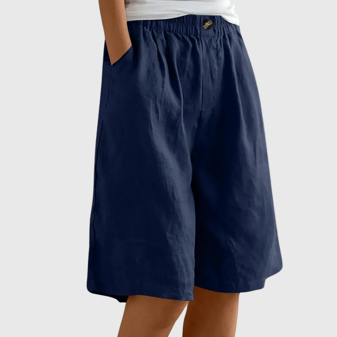 Vianne - Bermuda large avec taille élastique
