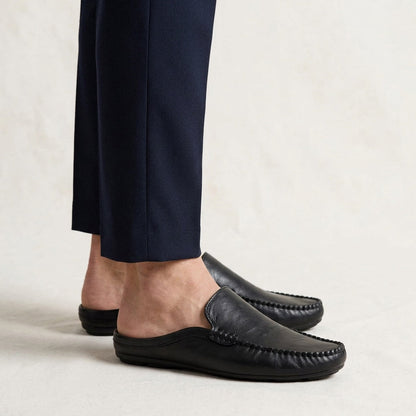 Randy - Mules en cuir avec couture mocassins