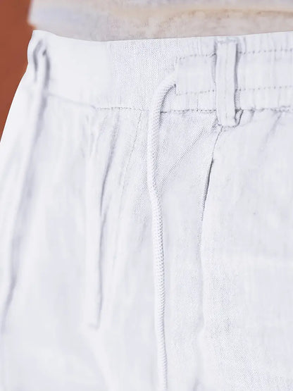 Avenor - Pantalon en lin large avec cordon de serrage