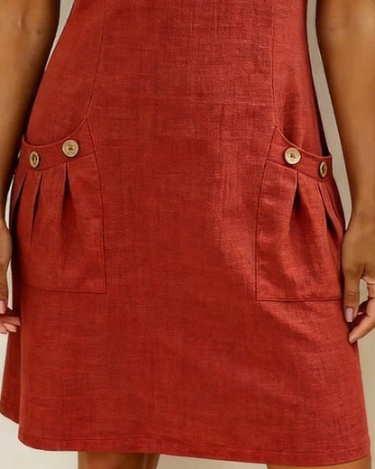 Lina - Robe A-ligne en coton-lin