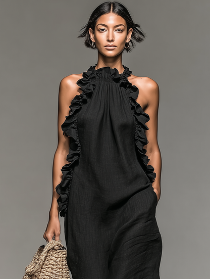 Serela - Robe maxi à volants avec poches
