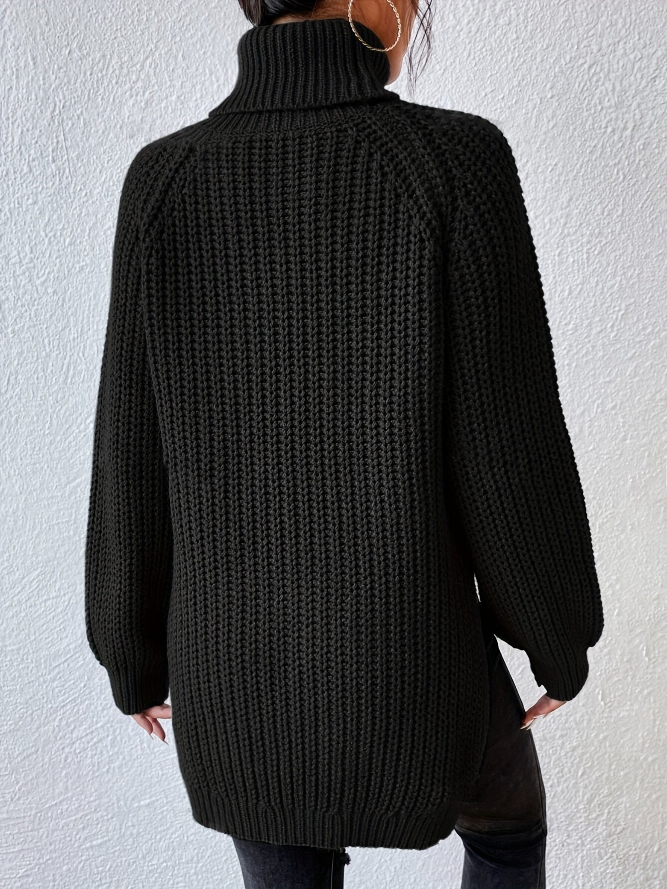 Lysette - Haut en tricot à raglan avec col montant