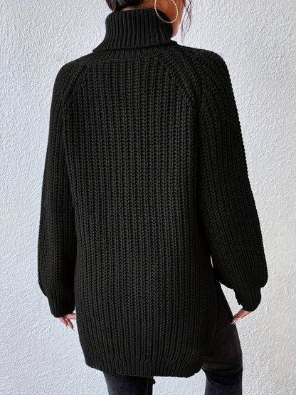 Lysette - Haut en tricot à raglan avec col montant