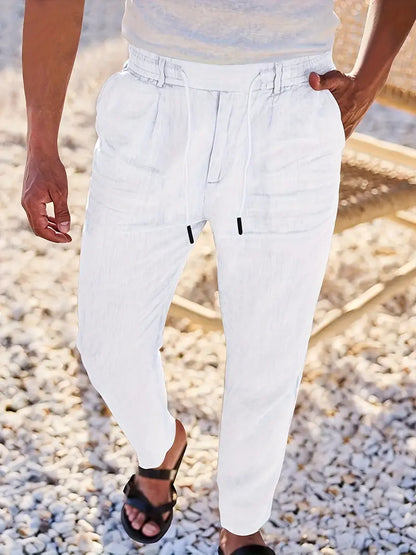 Avenor - Pantalon en lin large avec cordon de serrage