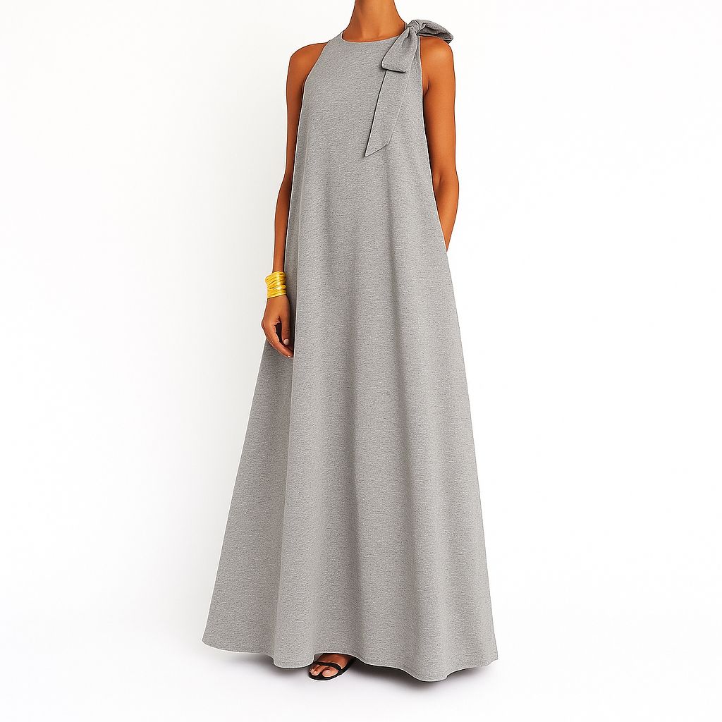 Fiorena - Robe maxi avec nœud à l'épaule