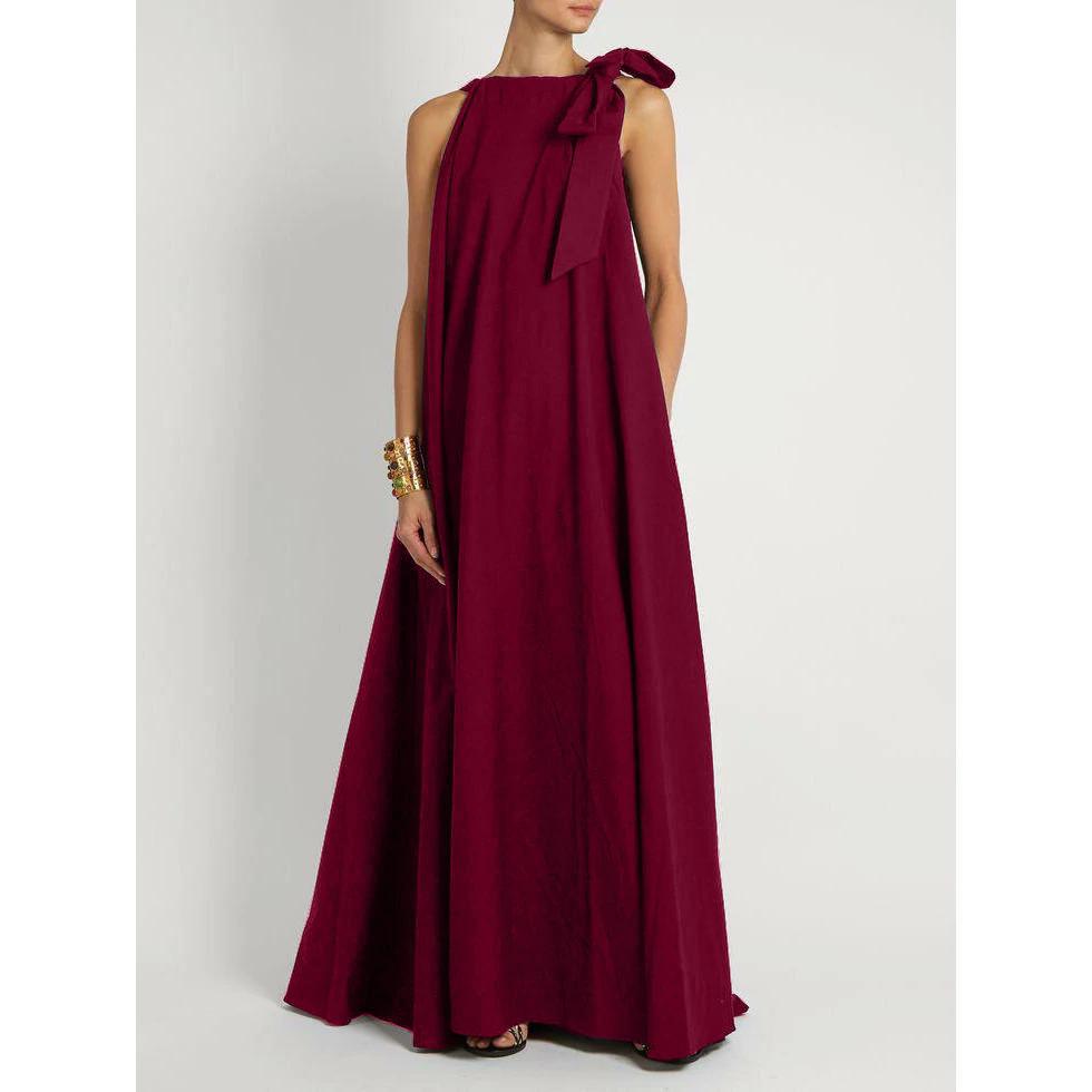 Fiorena - Robe maxi avec nœud à l'épaule