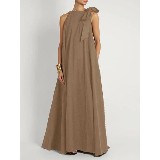 Fiorena - Robe maxi avec nœud à l'épaule