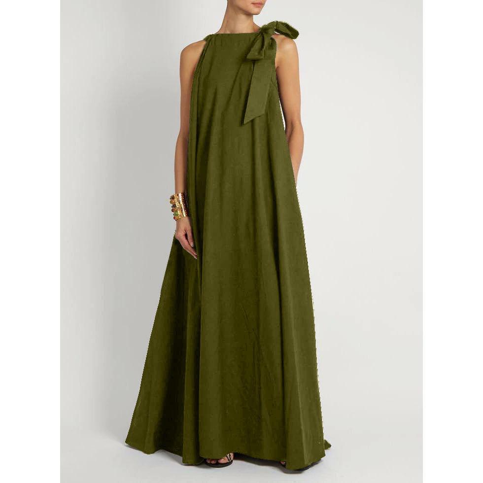 Fiorena - Robe maxi avec nœud à l'épaule