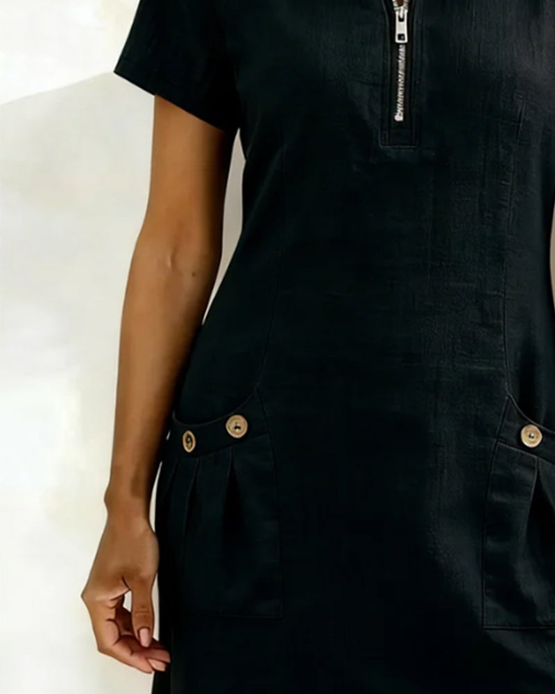 Lina - Robe A-ligne en coton-lin
