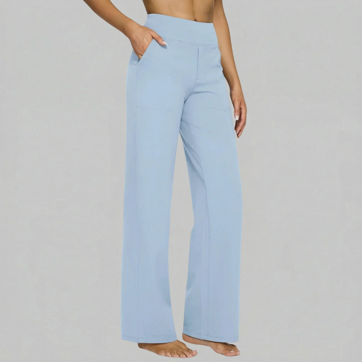 Klara - Pantalon extensible taille haute avec poches