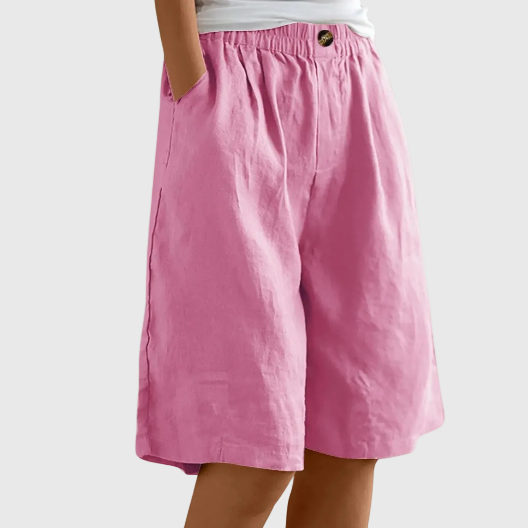 Vianne - Bermuda large avec taille élastique