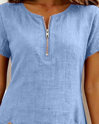 Lina - Robe A-ligne en coton-lin