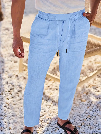 Avenor - Pantalon en lin large avec cordon de serrage