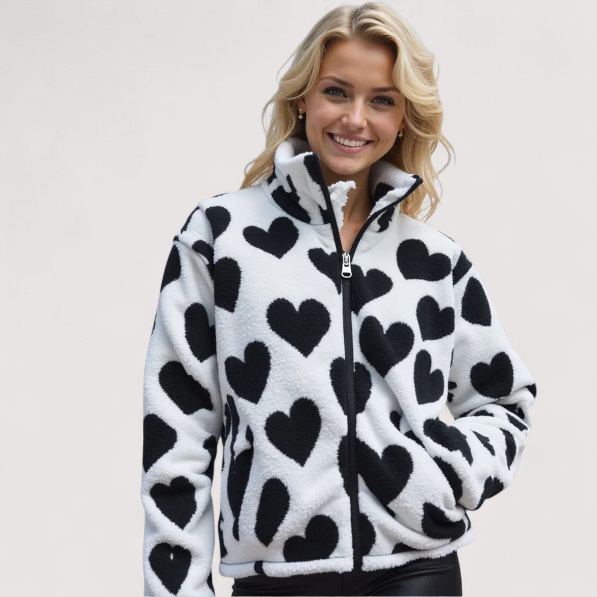 Paulette - Veste réversible légère avec motif cœur