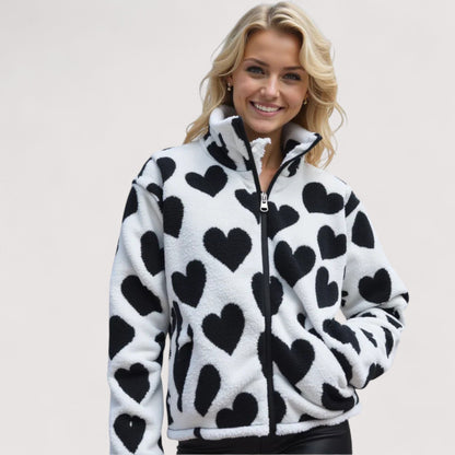 Paulette - Veste réversible légère avec motif cœur