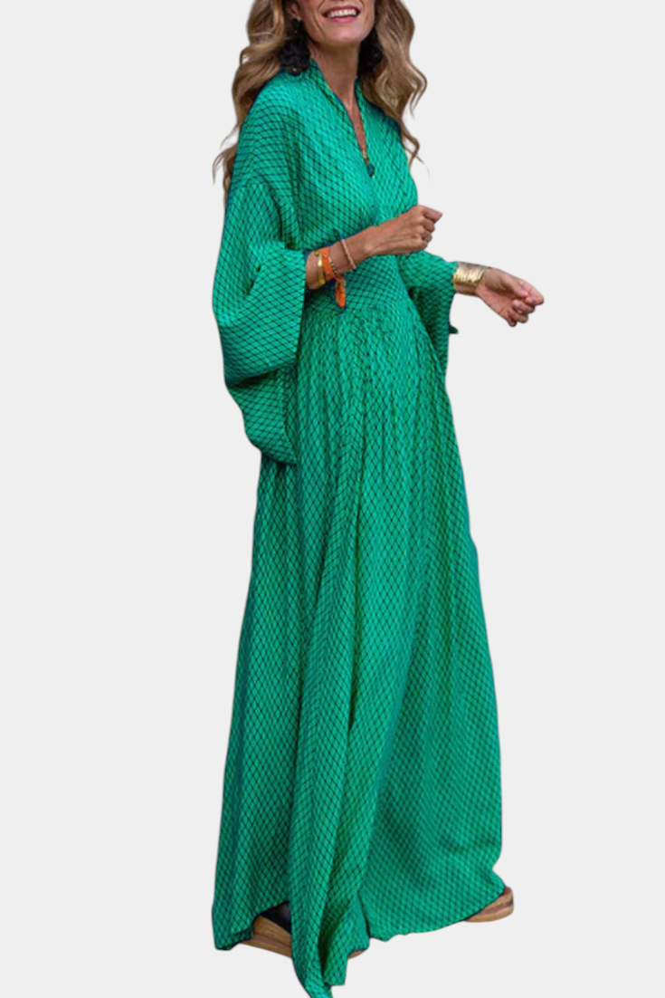 Avenna - Robe maxi à décolleté en V géométrique