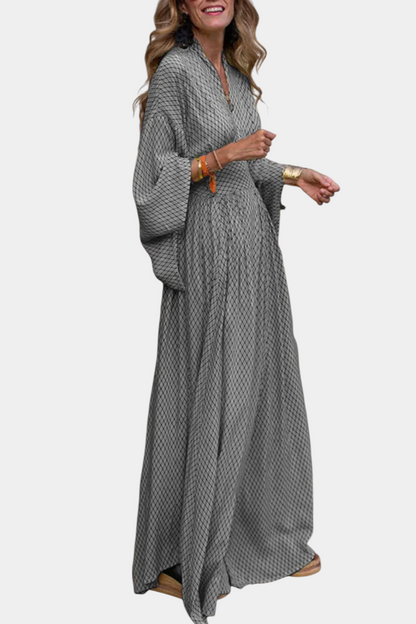 Avenna - Robe maxi à décolleté en V géométrique