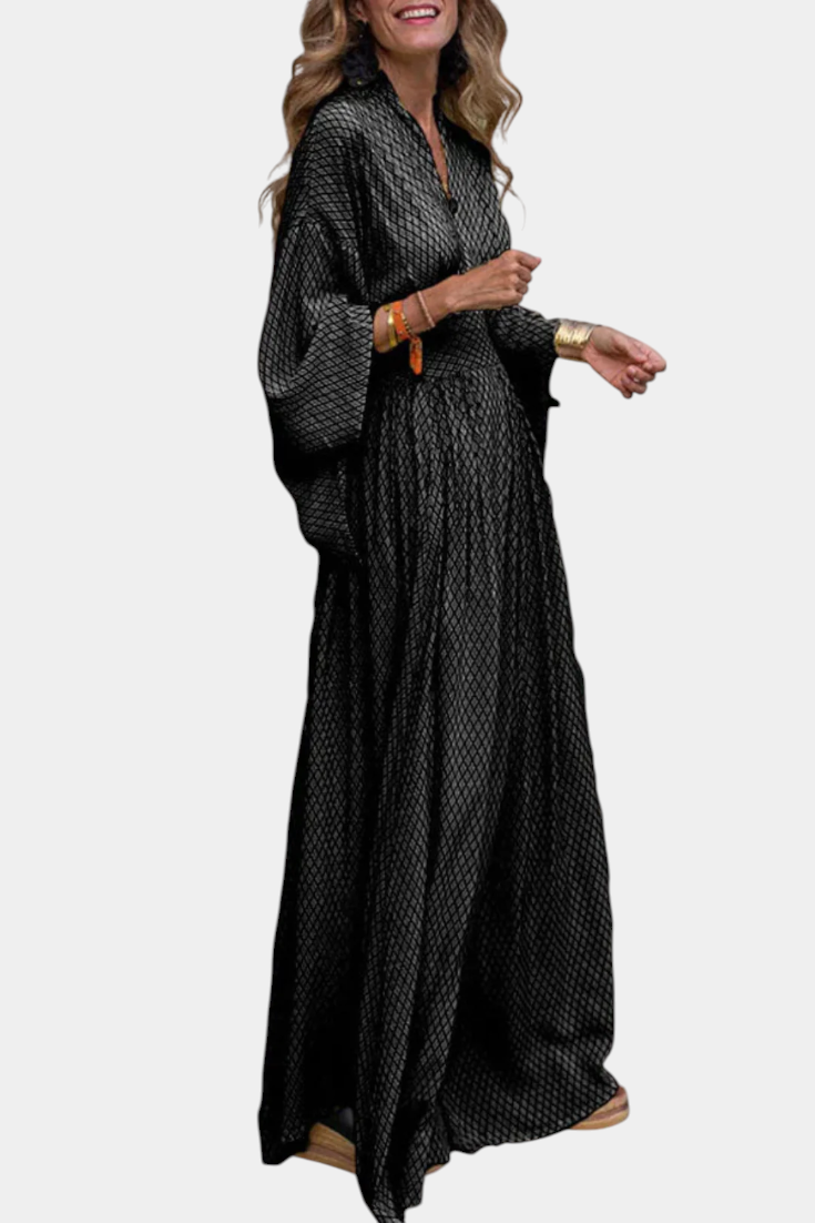 Avenna - Robe maxi à décolleté en V géométrique