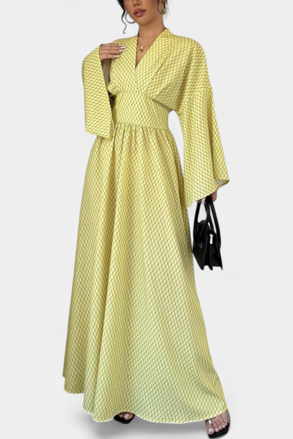 Avenna - Robe maxi à décolleté en V géométrique