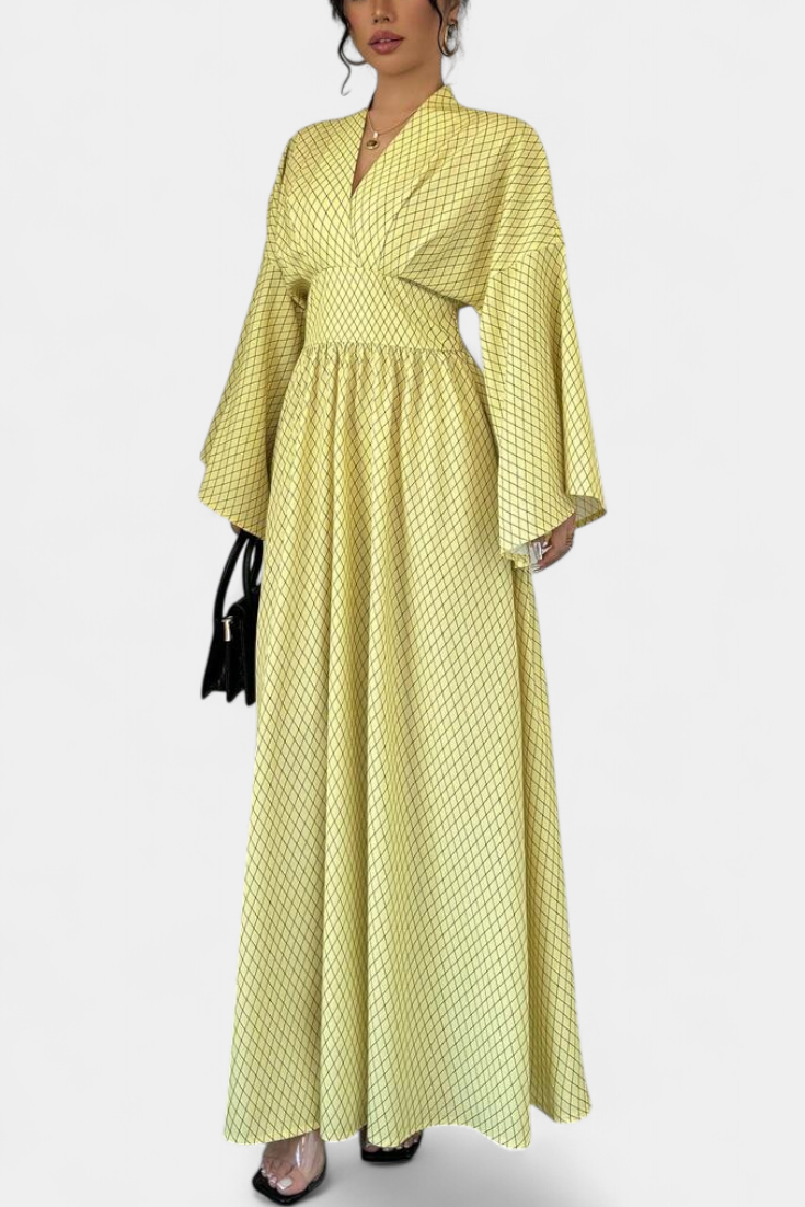 Avenna - Robe maxi à décolleté en V géométrique