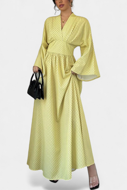 Avenna - Robe maxi à décolleté en V géométrique