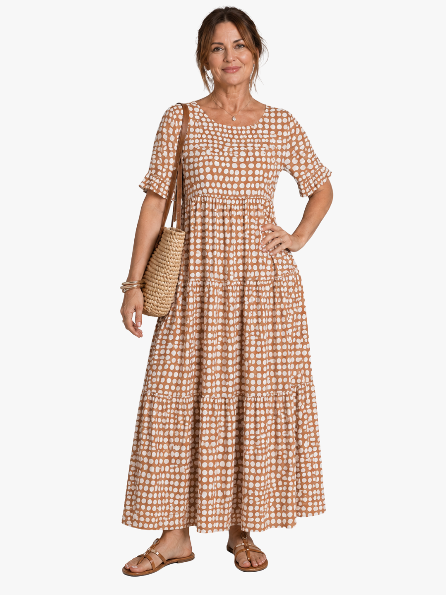 Ramona - Robe midi à manches courtes