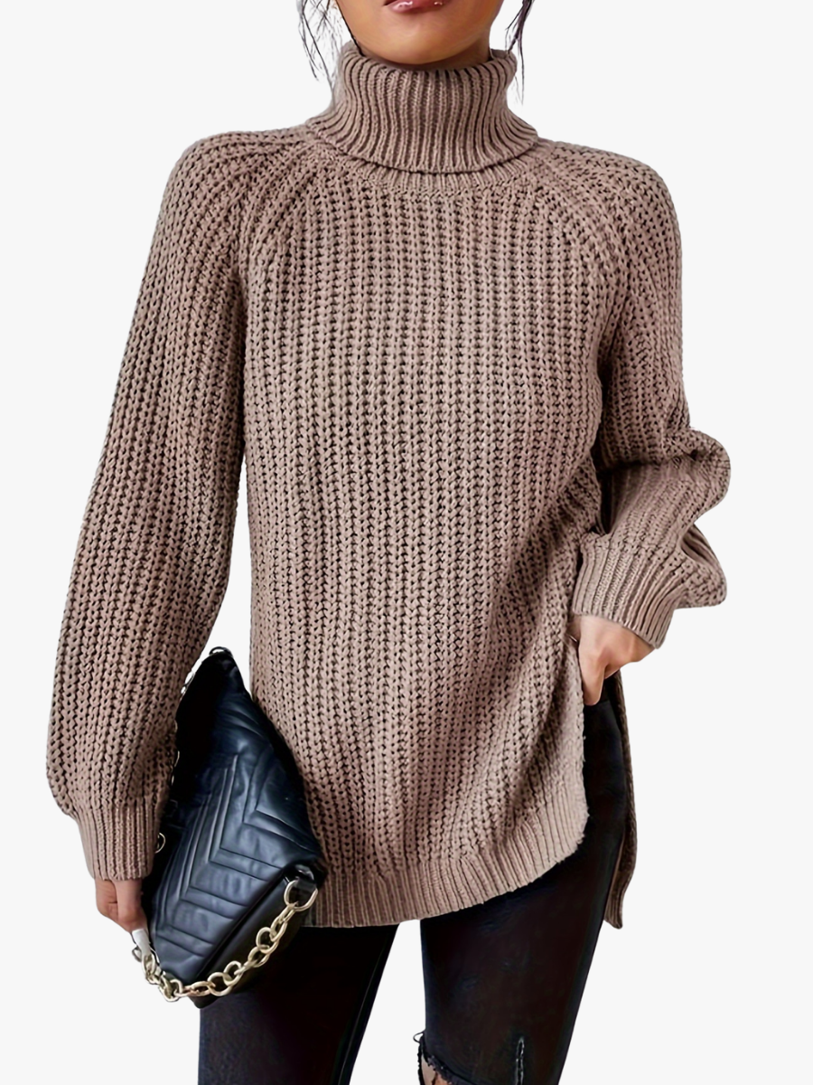 Lysette - Haut en tricot à raglan avec col montant