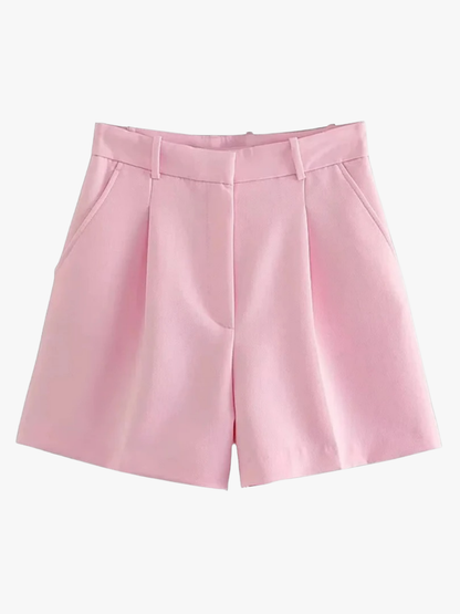 Lynda - Shorts à plis frontaux taille haute