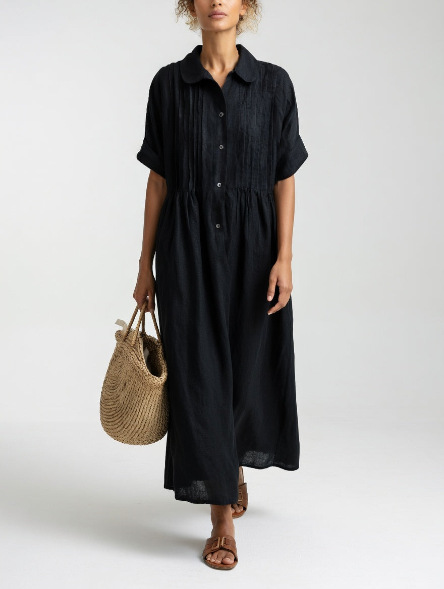 Milagros - Robe chemise maxi en coton