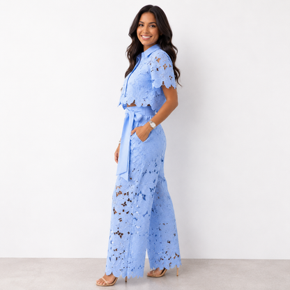 Cynthia - Blouse en dentelle et pantalon