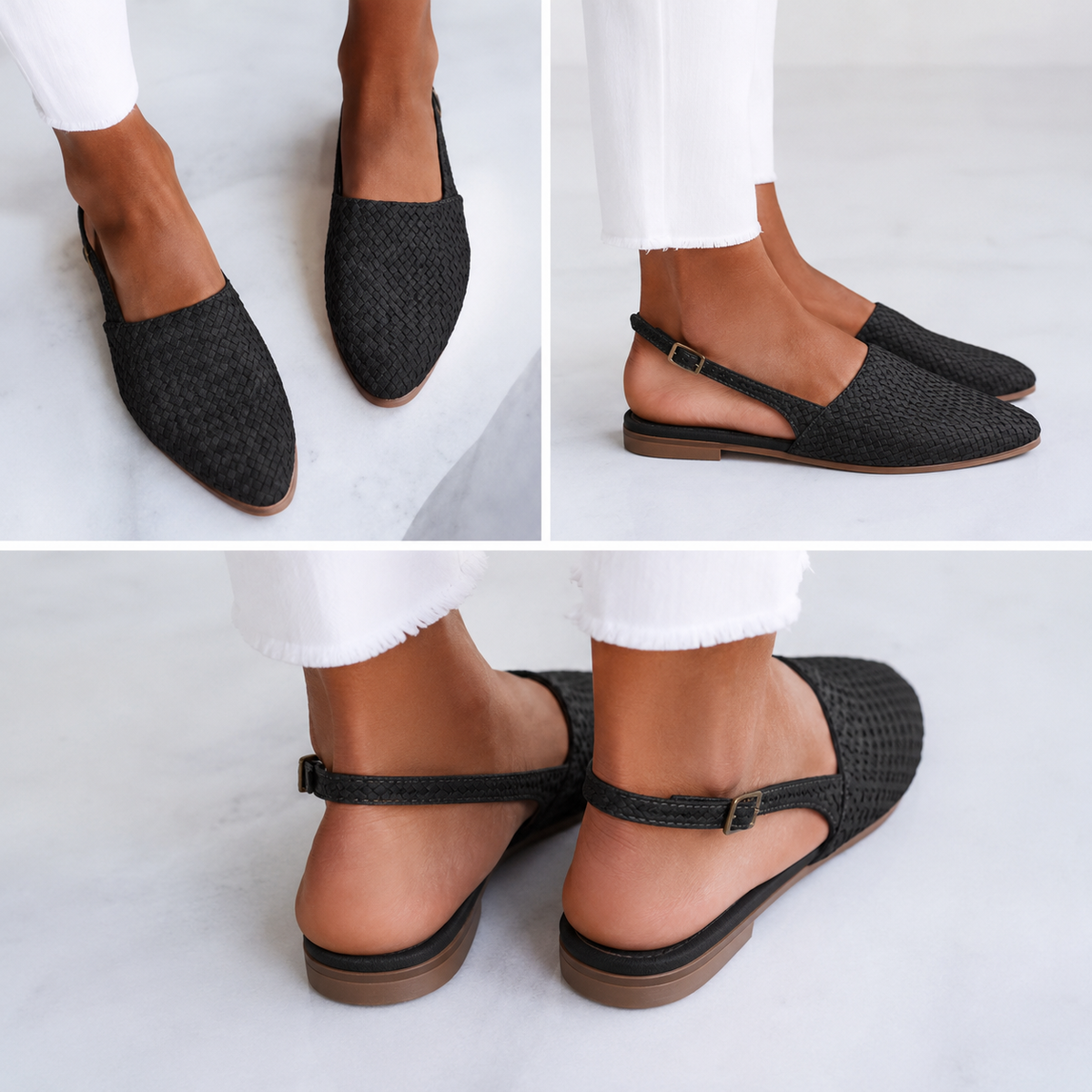 Simone - Mocassins à talon tressés