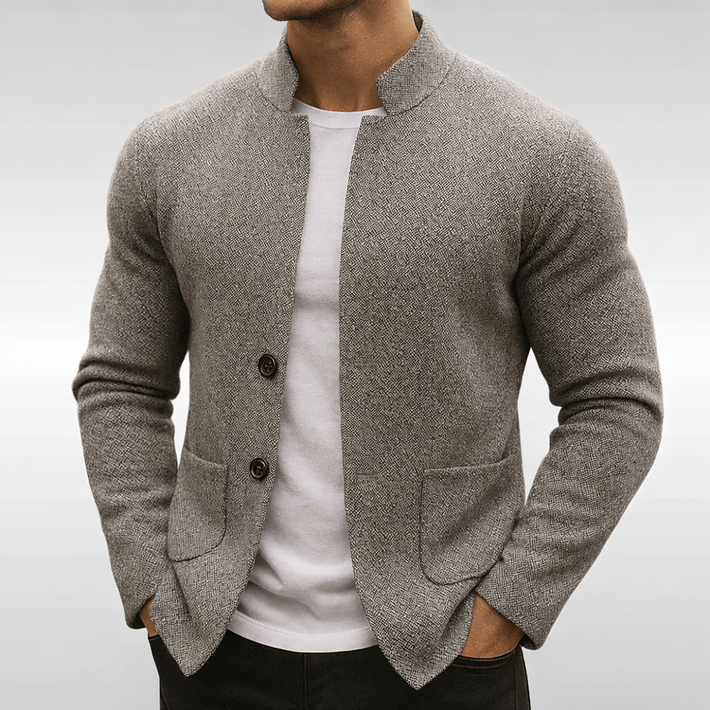 Otto - Blazer en tricot structuré avec col montant