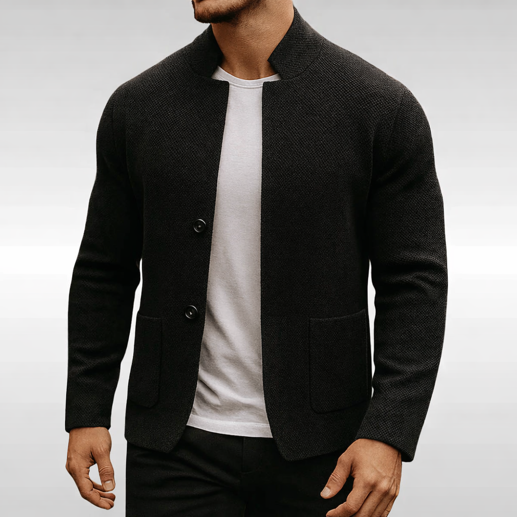Otto - Blazer en tricot structuré avec col montant