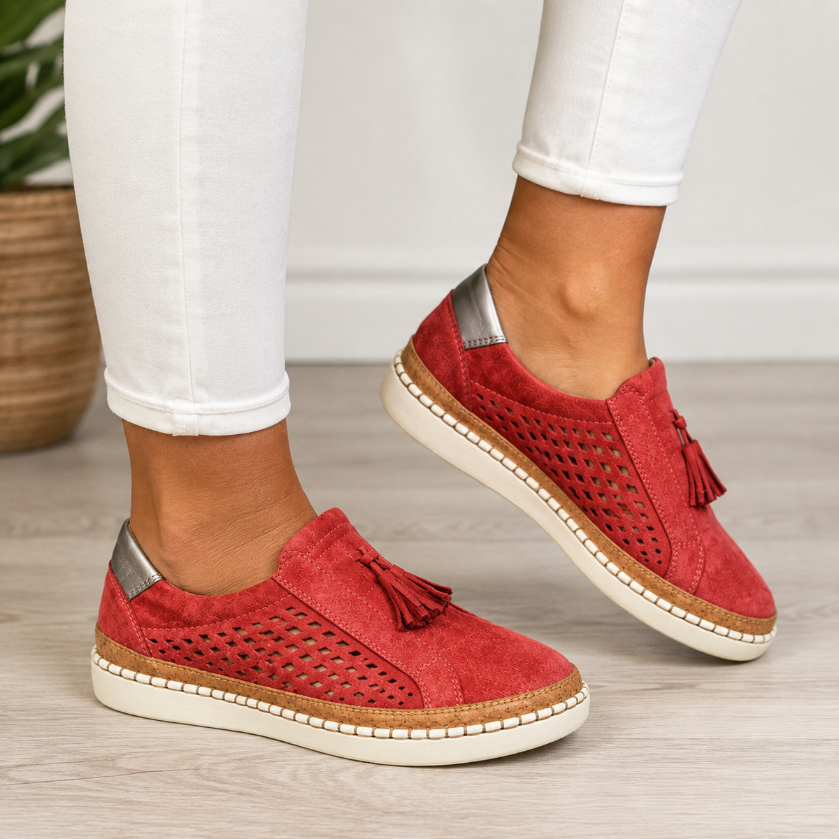 Christine - Mocassins en daim perforé