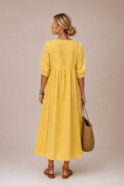 Auria - Robe midi à décolleté en V