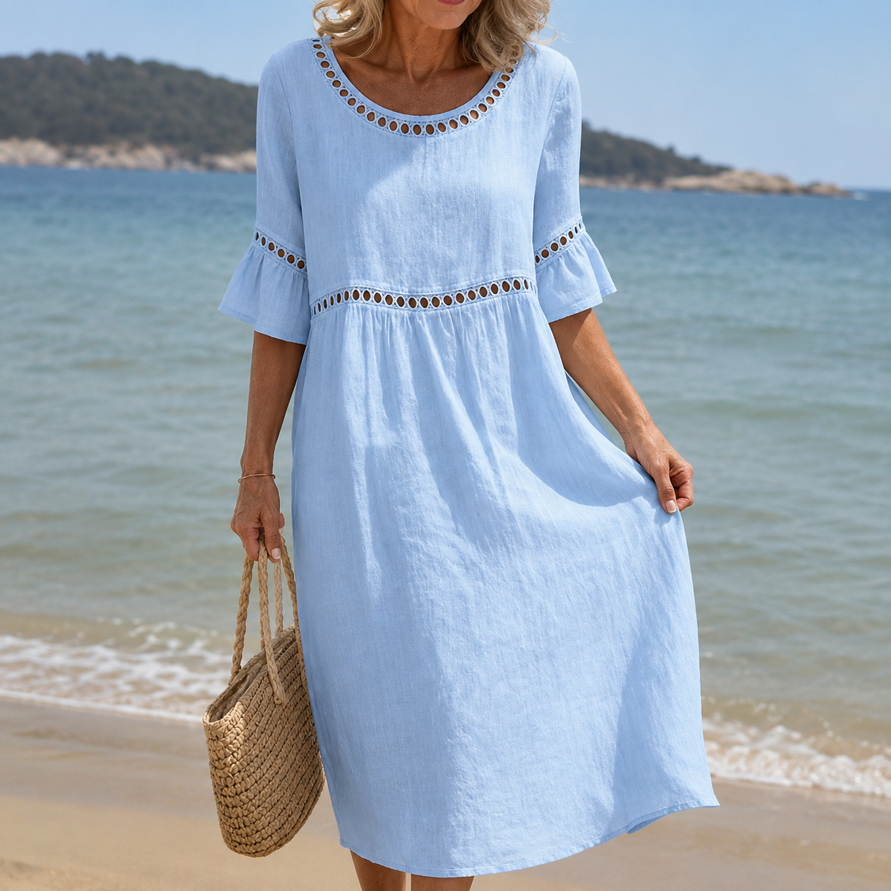 Brigitte - Robe maxi en lin fluide
