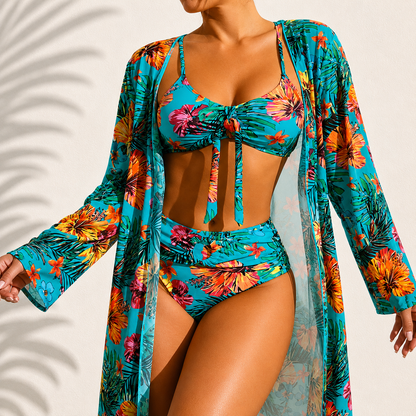Marie - Ensemble de bikini 3 pièces avec kimono