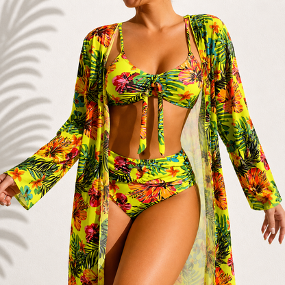 Marie - Ensemble de bikini 3 pièces avec kimono