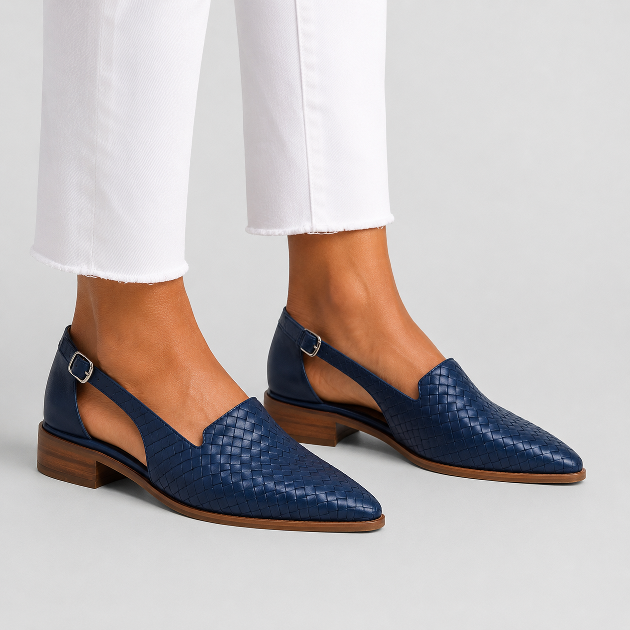 Simone - Mocassins à talon tressés