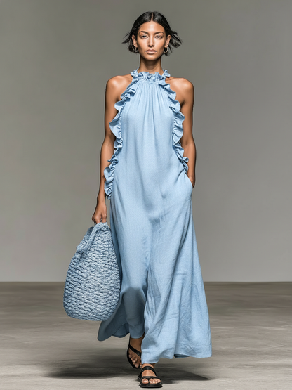 Serela - Robe maxi à volants avec poches