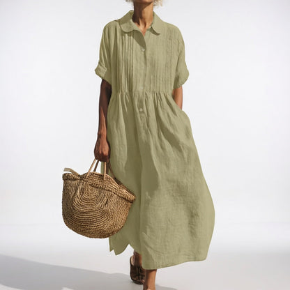 Milagros - Robe chemise maxi en coton