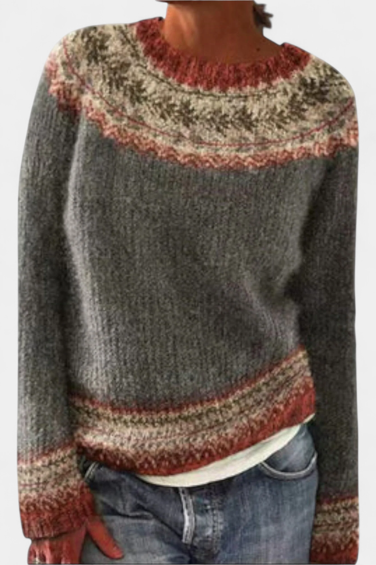 Ivalo - Pull en tricot norvégien à coupe décontractée